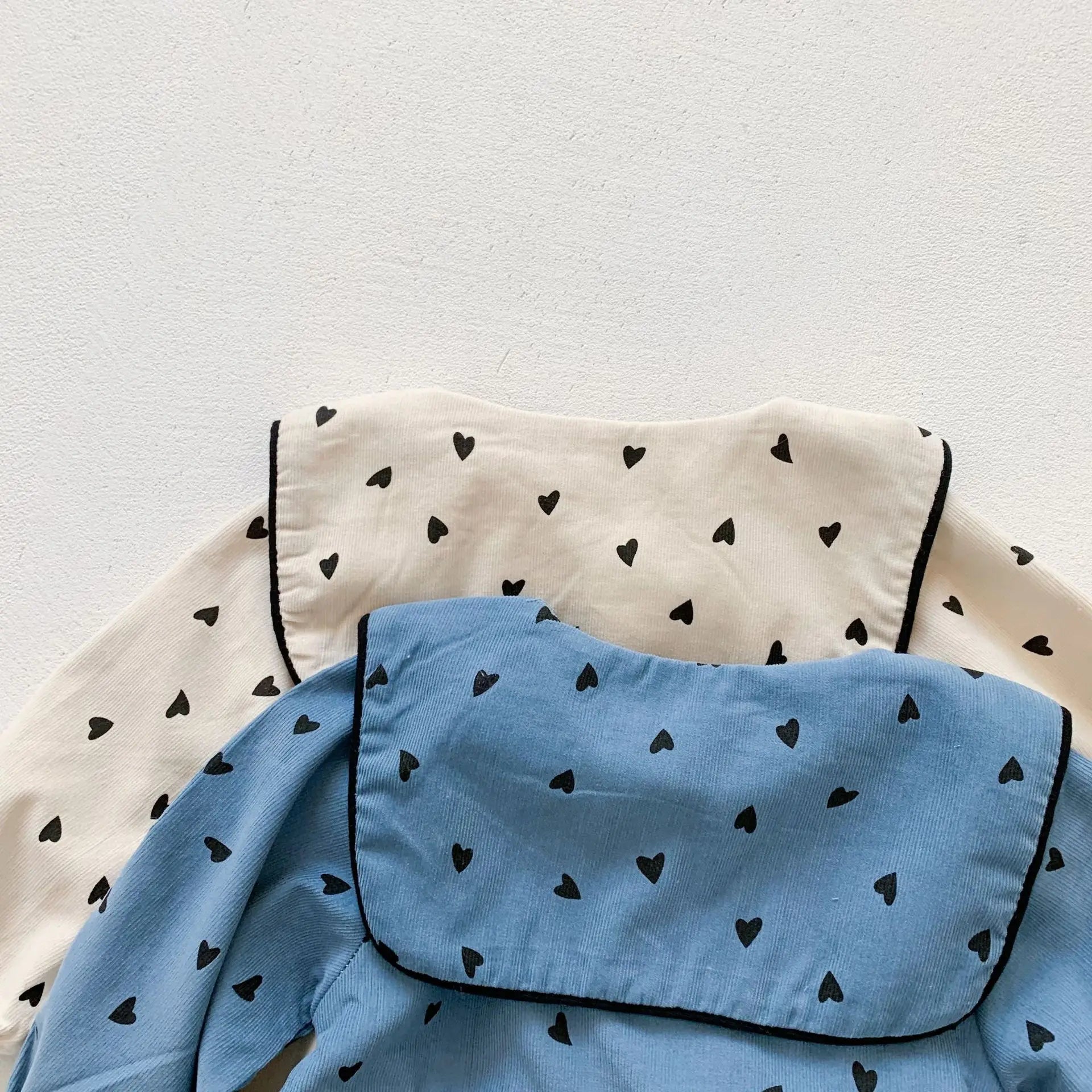 Heart Print Long Sleeve Romper