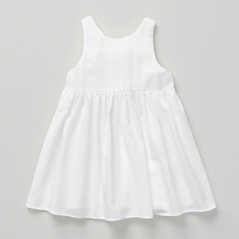 Girl's Textured Cotton Sleeveless Dress