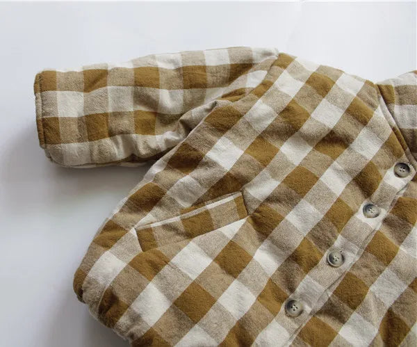 Unisex Kids Plaid Padded Jacket