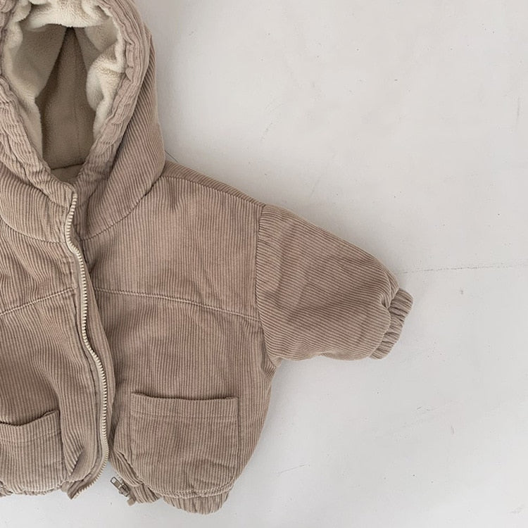 Heavyweight Corduroy Hooded Jacket for Kids