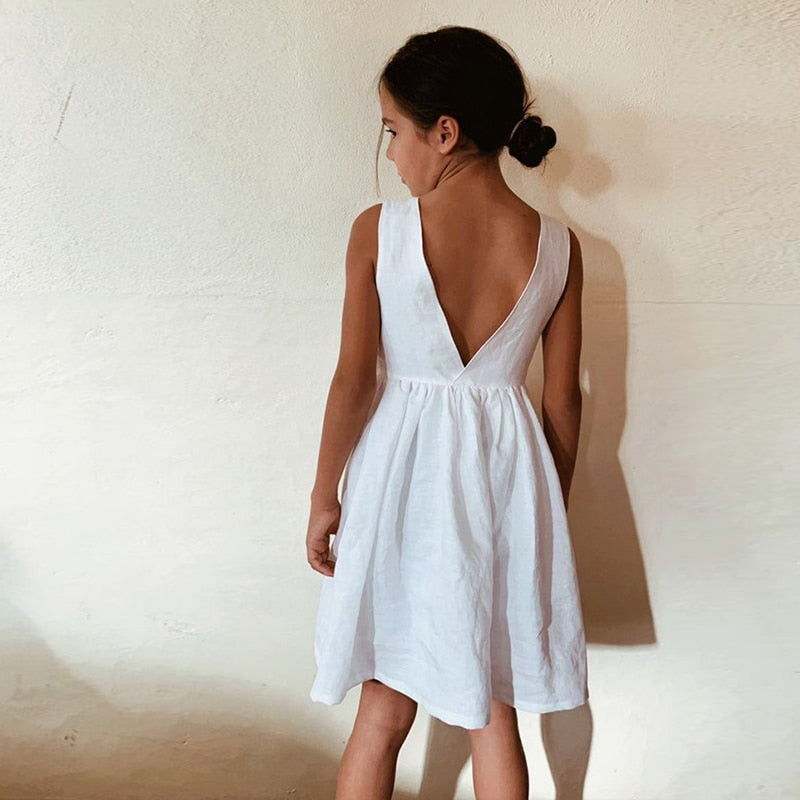 V-Neck Back Sleeveless Dress