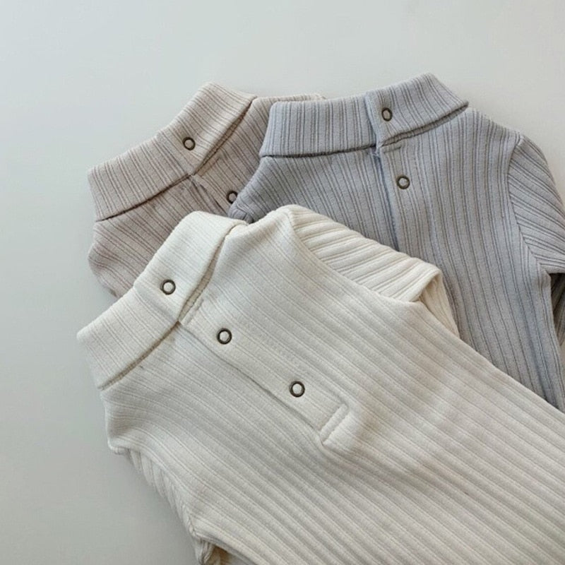 Turtleneck Ribbed Warm Onesie