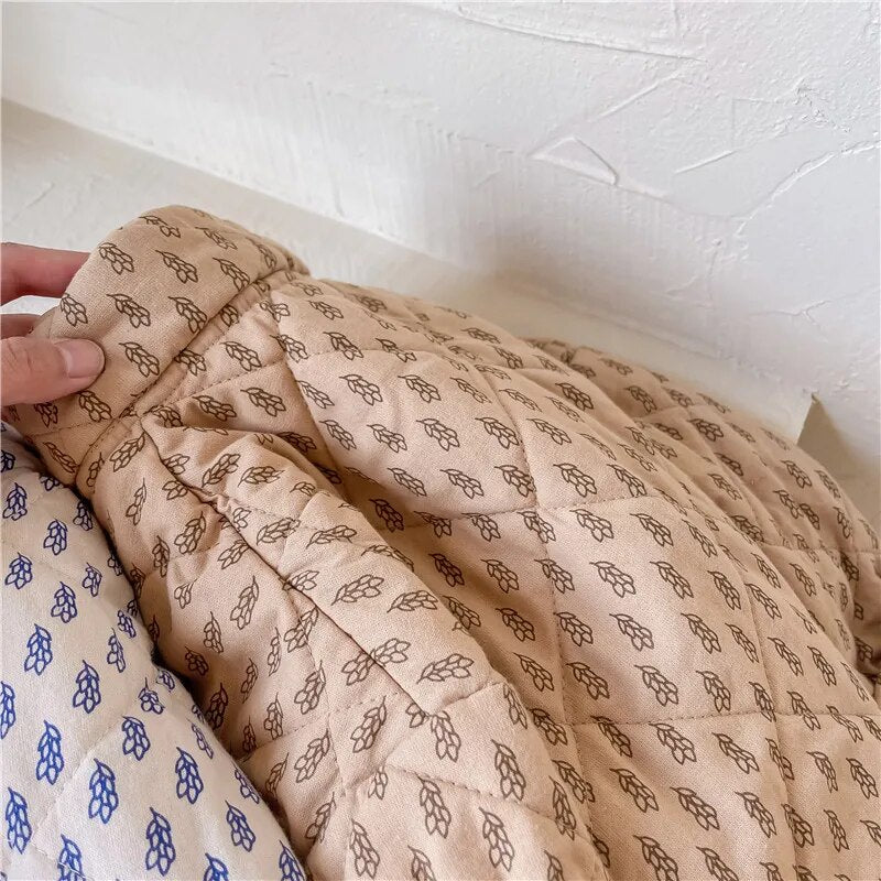 Printed Cotton Padded Quilted Coat