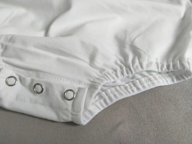 Square Collar Cartoon Embroidered Onesie