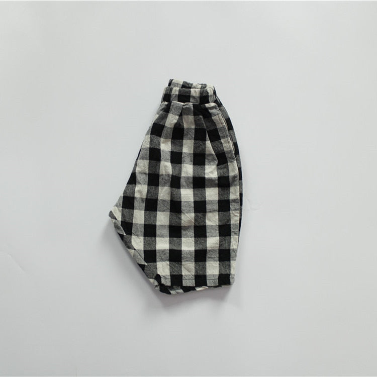 Plaid Calf-Length Pants