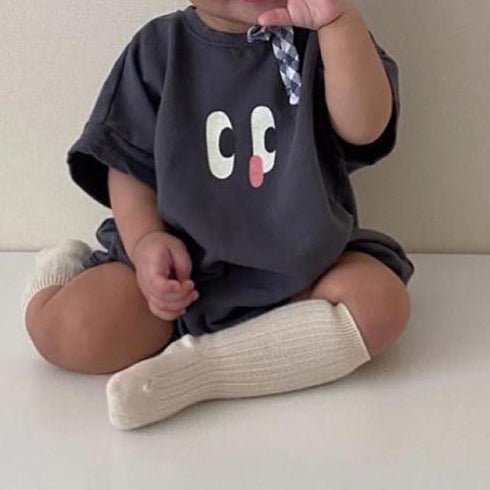 Cute Big Eyed Print Romper