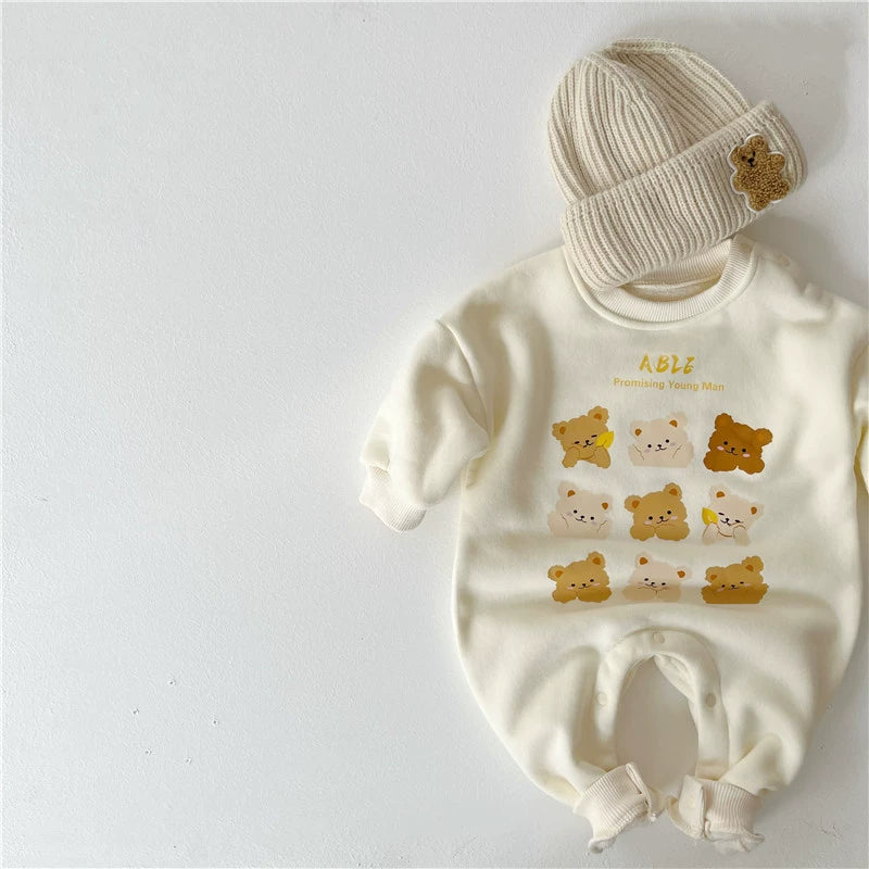 Baby Fleece-Lined Unisex Teddy Romper