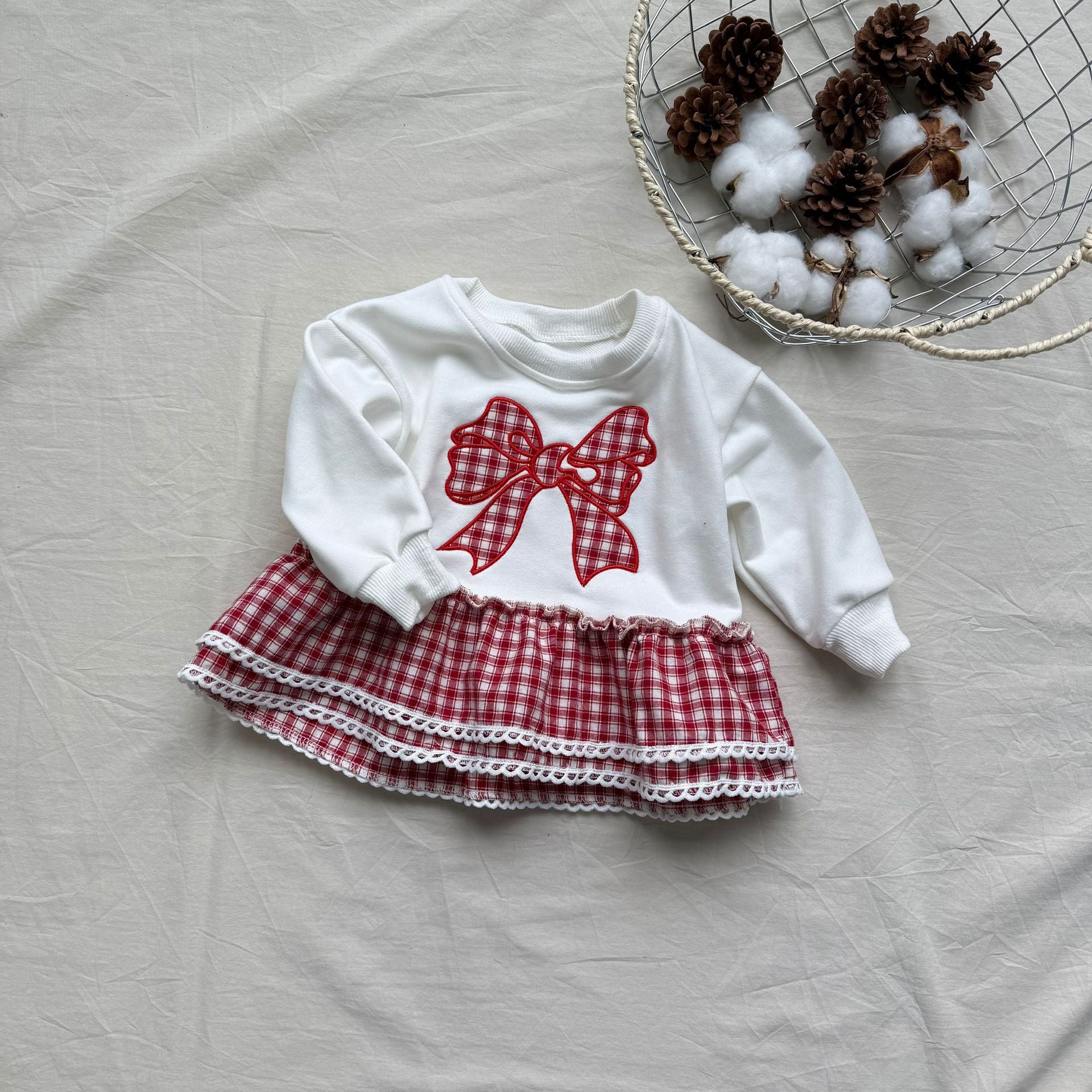 Toddler Girl Plaid Bow Dress