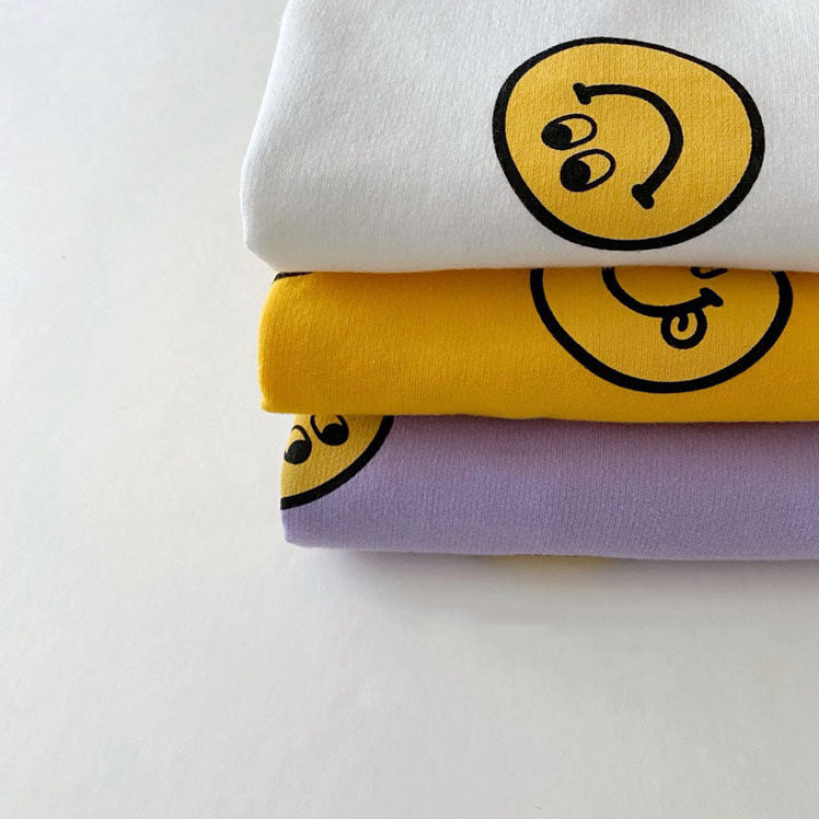 Smiley Print T-Shirt & Shorts Set