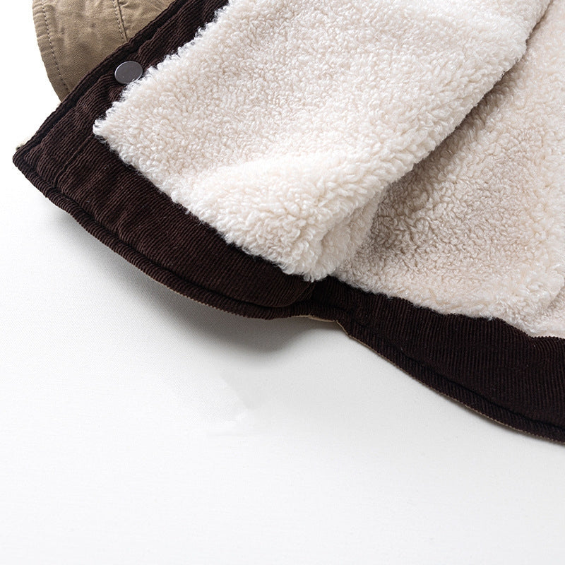 Fleece-Lined Reversible Kids Jacket - Thick Winter Shirt Coat