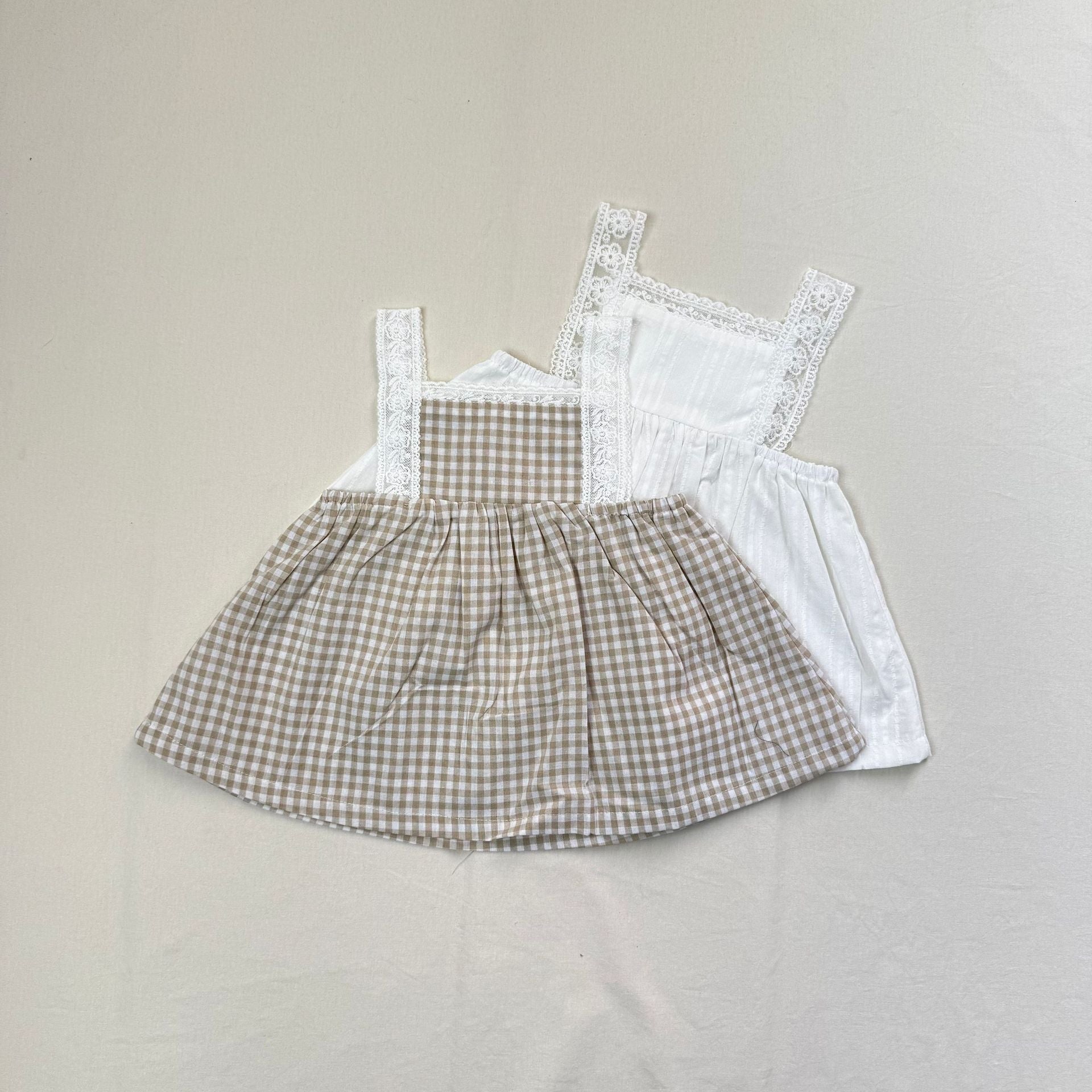 Girls' Lace Bib Suspender Dress