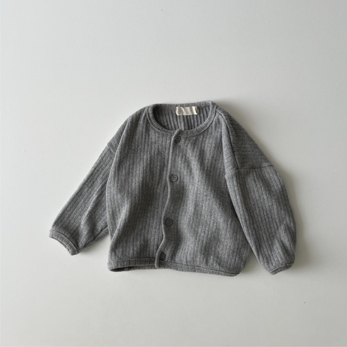 Ribbed Cardigan for Babies - Single-Breasted Cotton Sweater Jacket