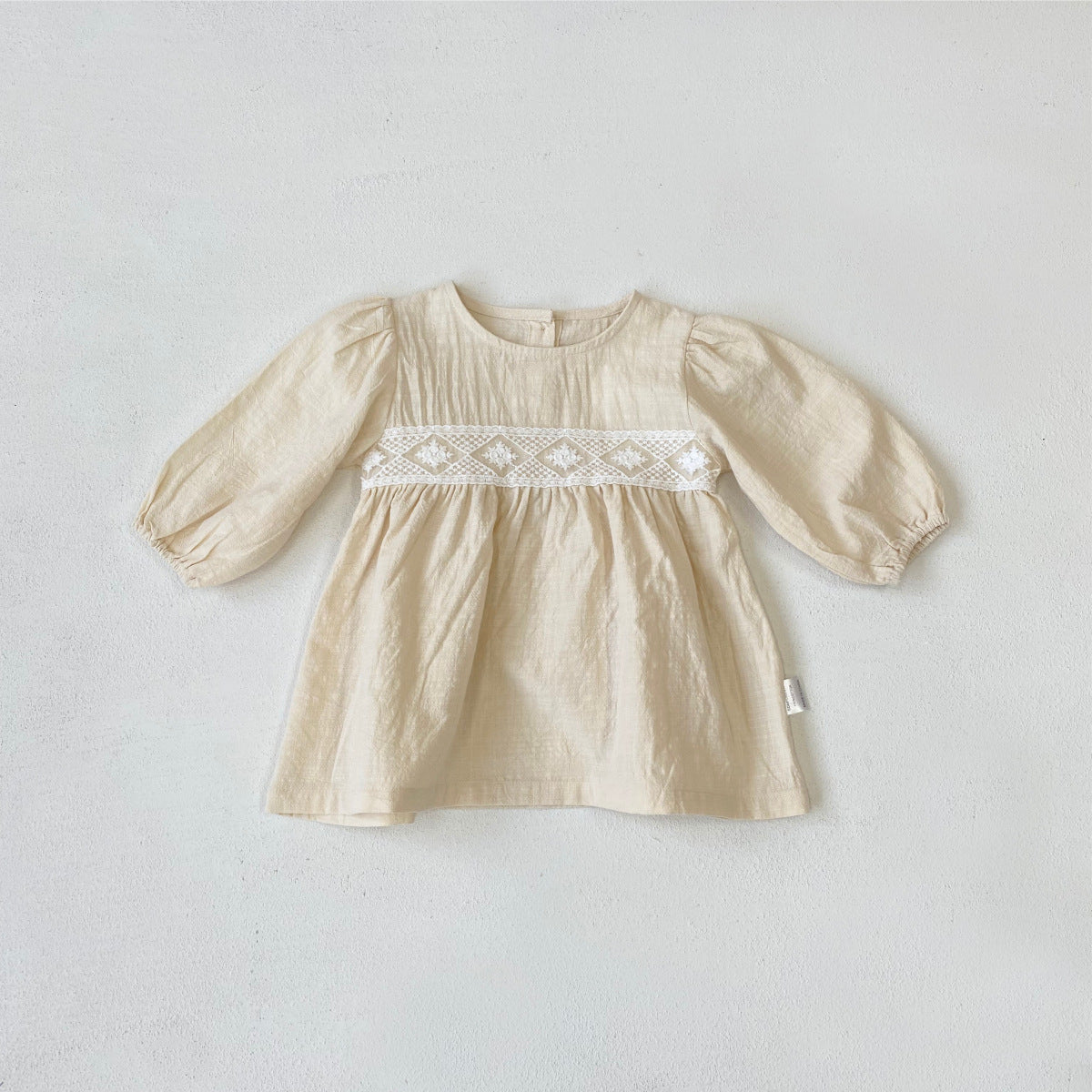 Lace Princess Dress - Long Sleeve Cotton Dress for Girls