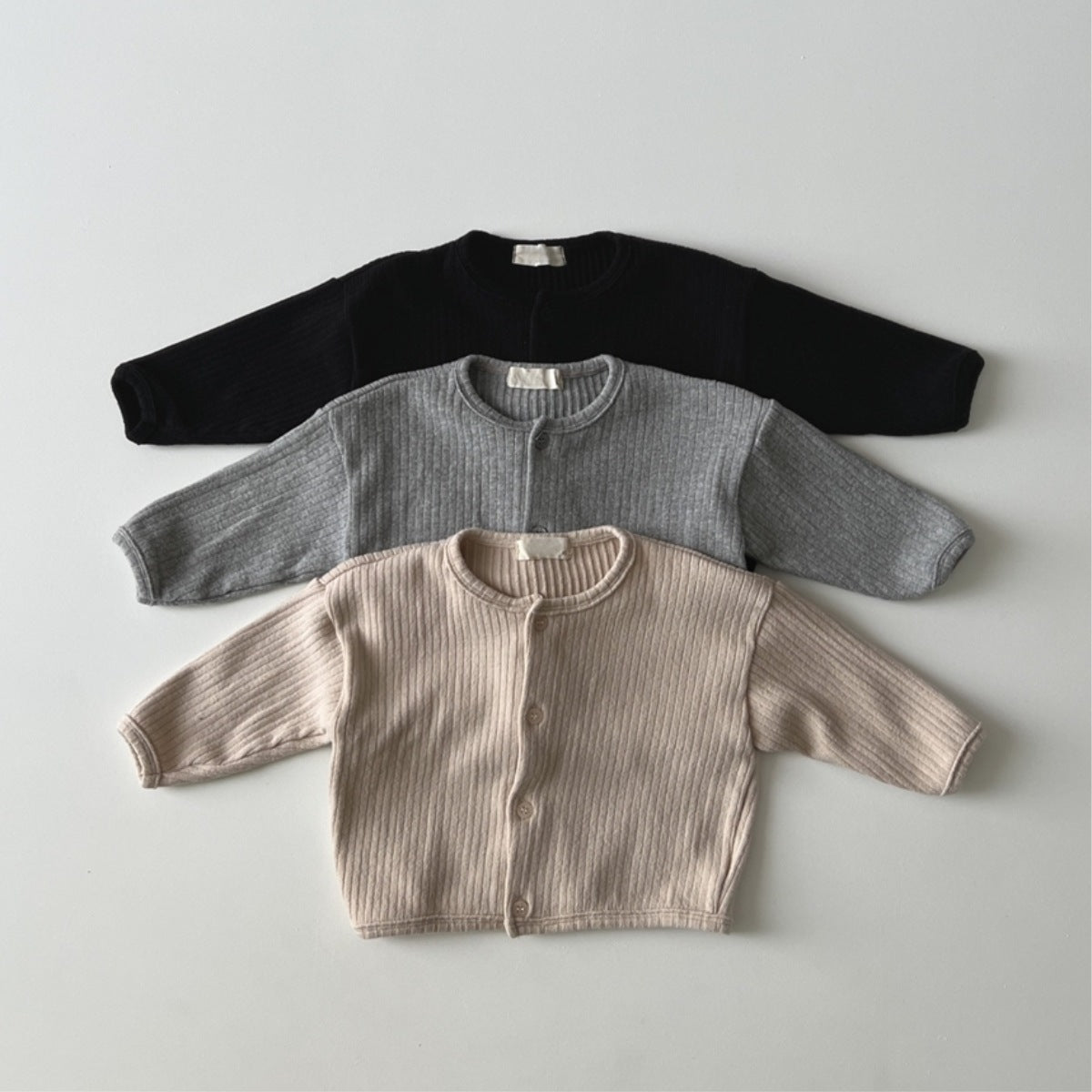 Ribbed Cardigan for Babies - Single-Breasted Cotton Sweater Jacket