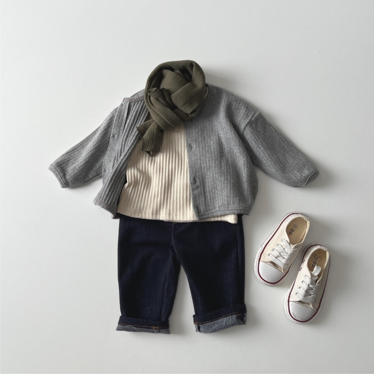 Ribbed Cardigan for Babies - Single-Breasted Cotton Sweater Jacket