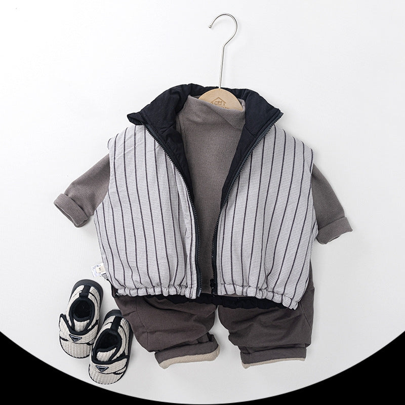 Kids Reversible Quilted Vest - 2-in-1 Winter Puffer Waistcoat