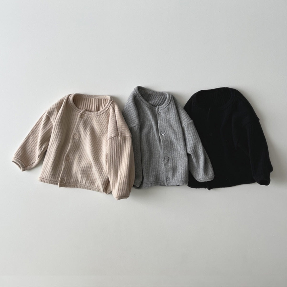 Ribbed Cardigan for Babies - Single-Breasted Cotton Sweater Jacket