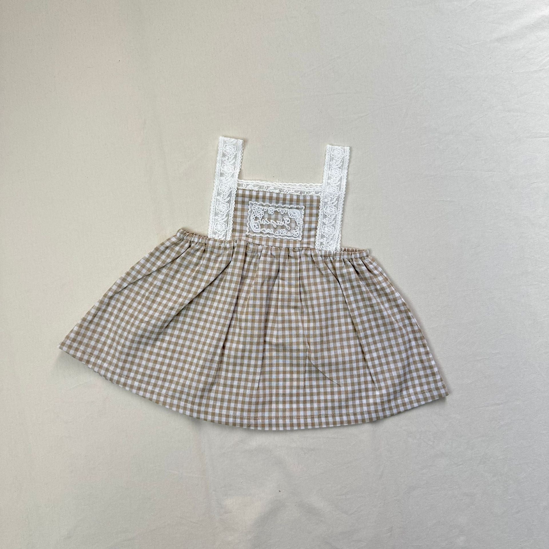 Girls' Lace Bib Suspender Dress