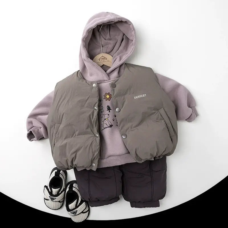 Fleece-Lined Cartoon Hoodie - Thick Winter Pullover for Kids