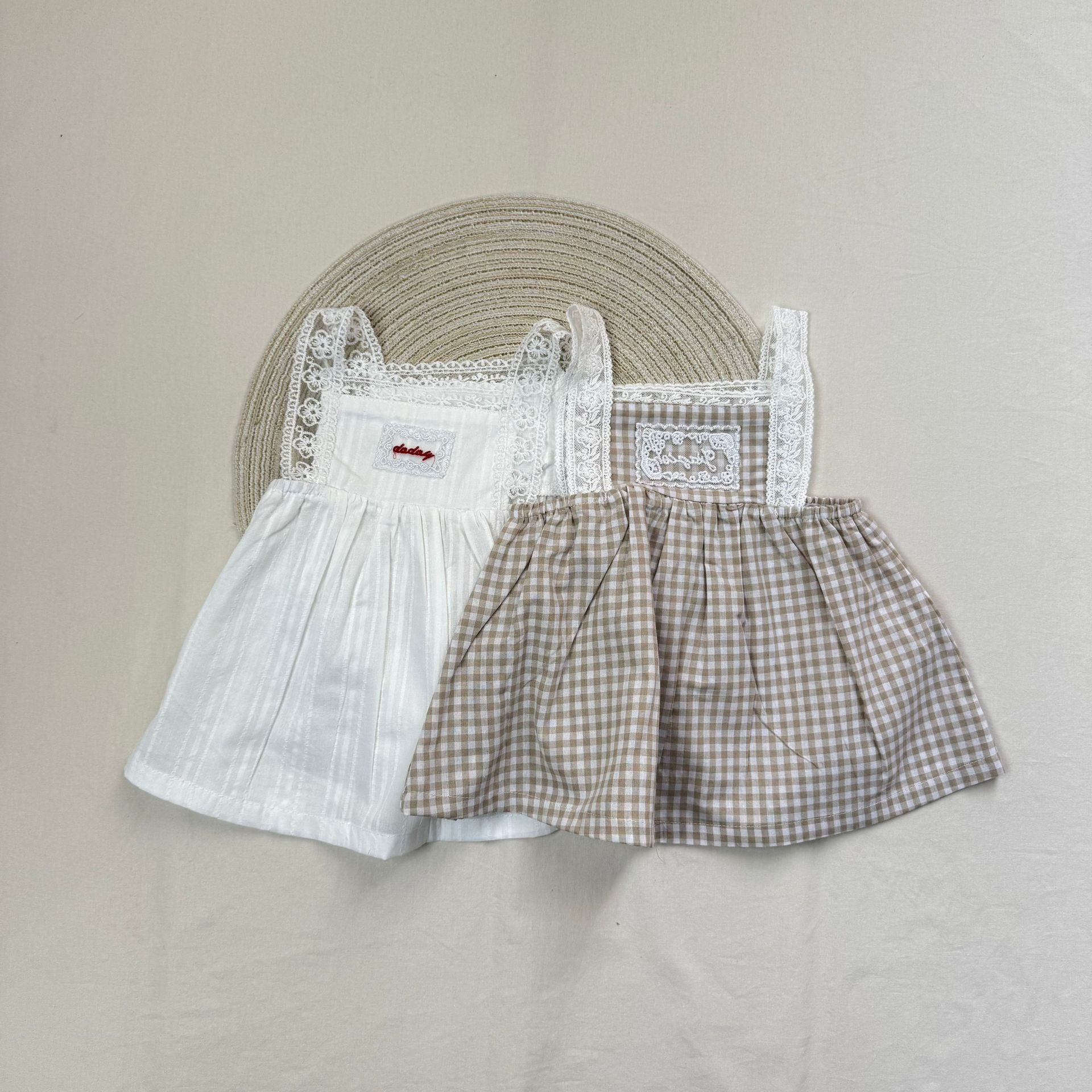 Girls' Lace Bib Suspender Dress
