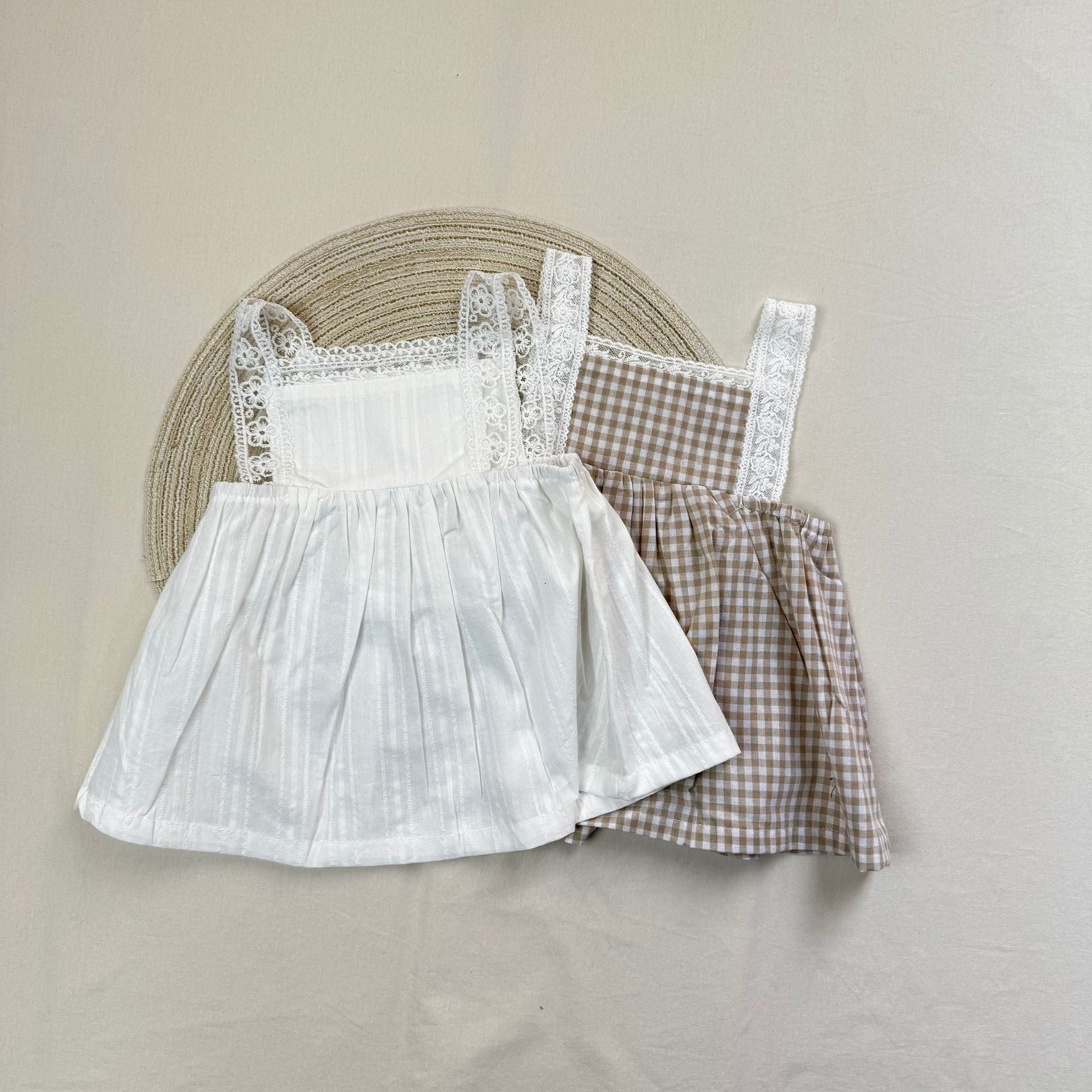 Girls' Lace Bib Suspender Dress