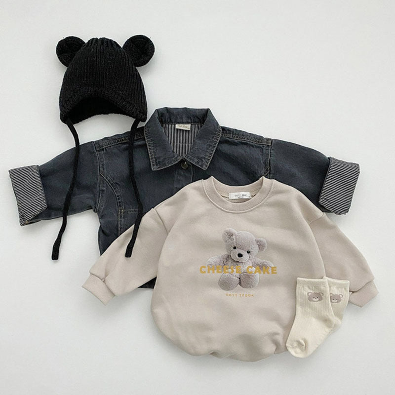 Cute Bear Cartoon Print Onesie