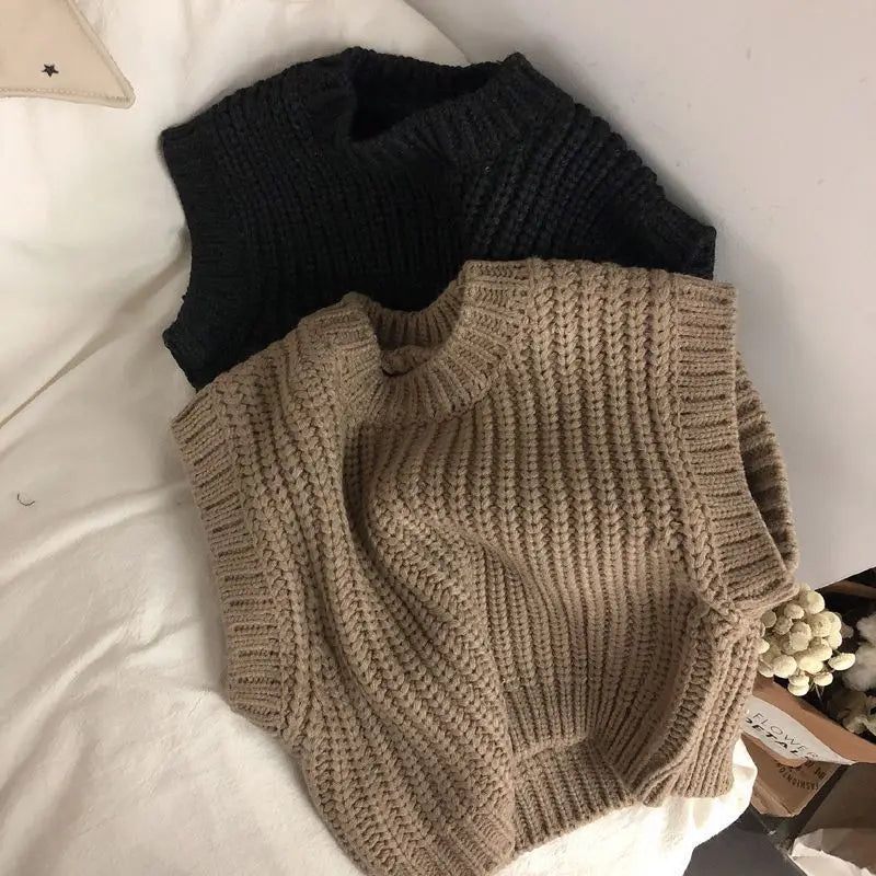 Solid Knit Sweater Vest