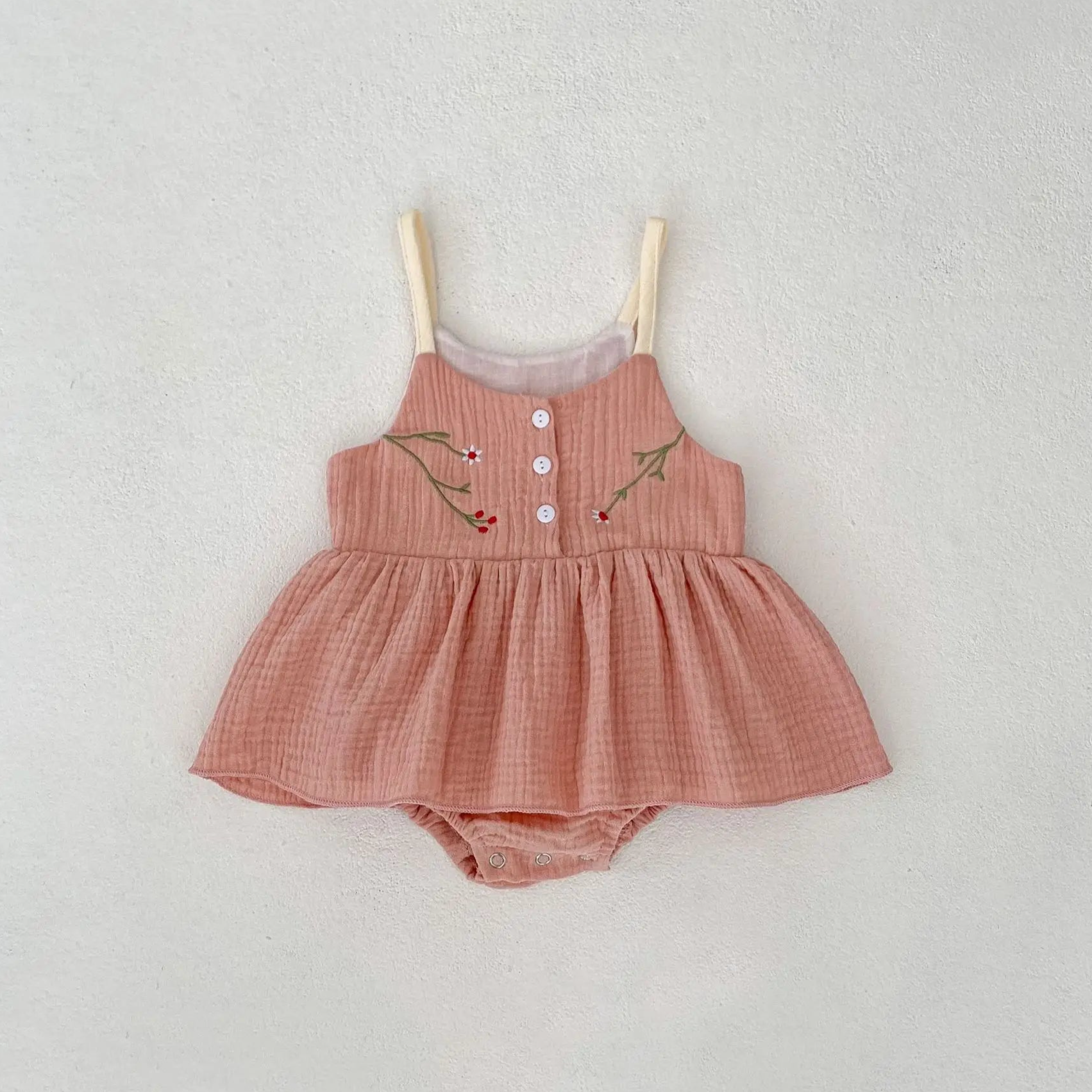 Girls Embroidered Camisole Onesie