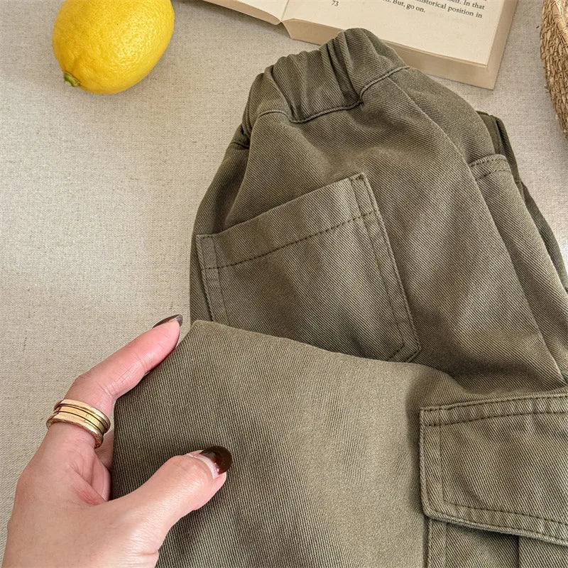 Unisex Solid Cargo Pants