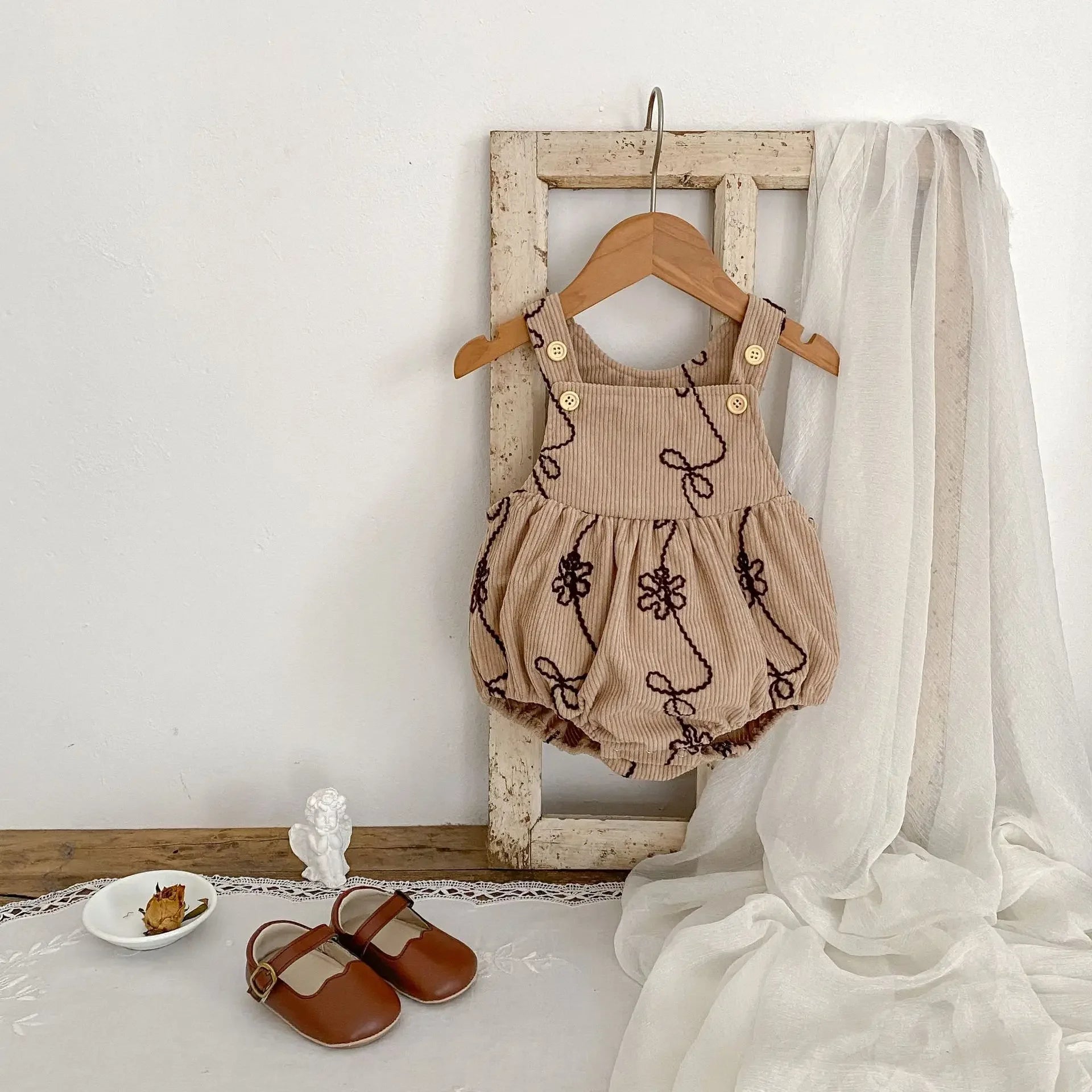 Girls' Corduroy Embroidered Onesie