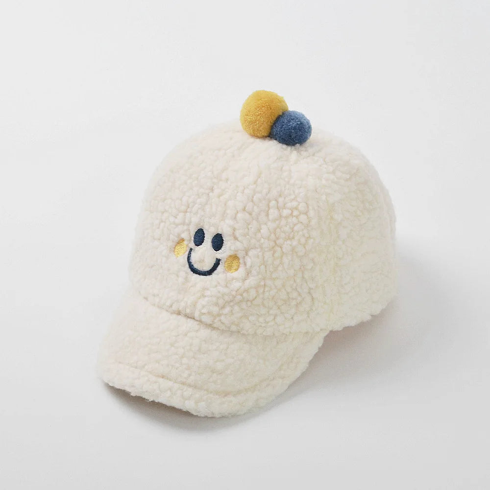 Smiley Face Sherpa Baseball Hat