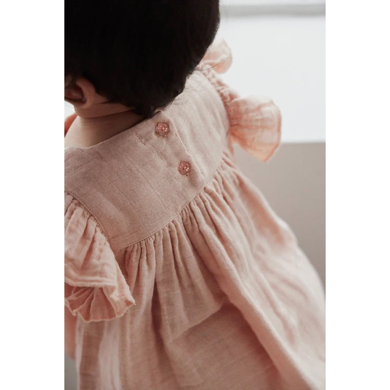 Girls Ruffled Sleeved Dress