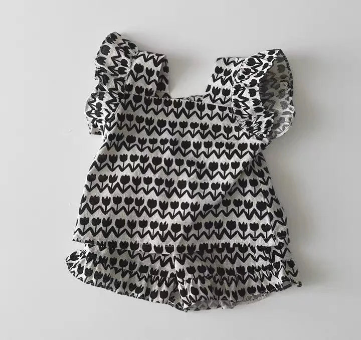 Girls' Floral Sleeveless 2-Piece Set