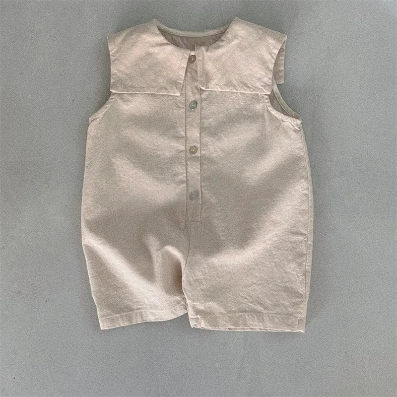 Sleeveless Button-Down  Jumpsuit