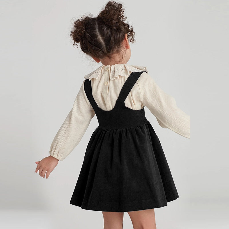 Girls' Retro Corduroy Dress