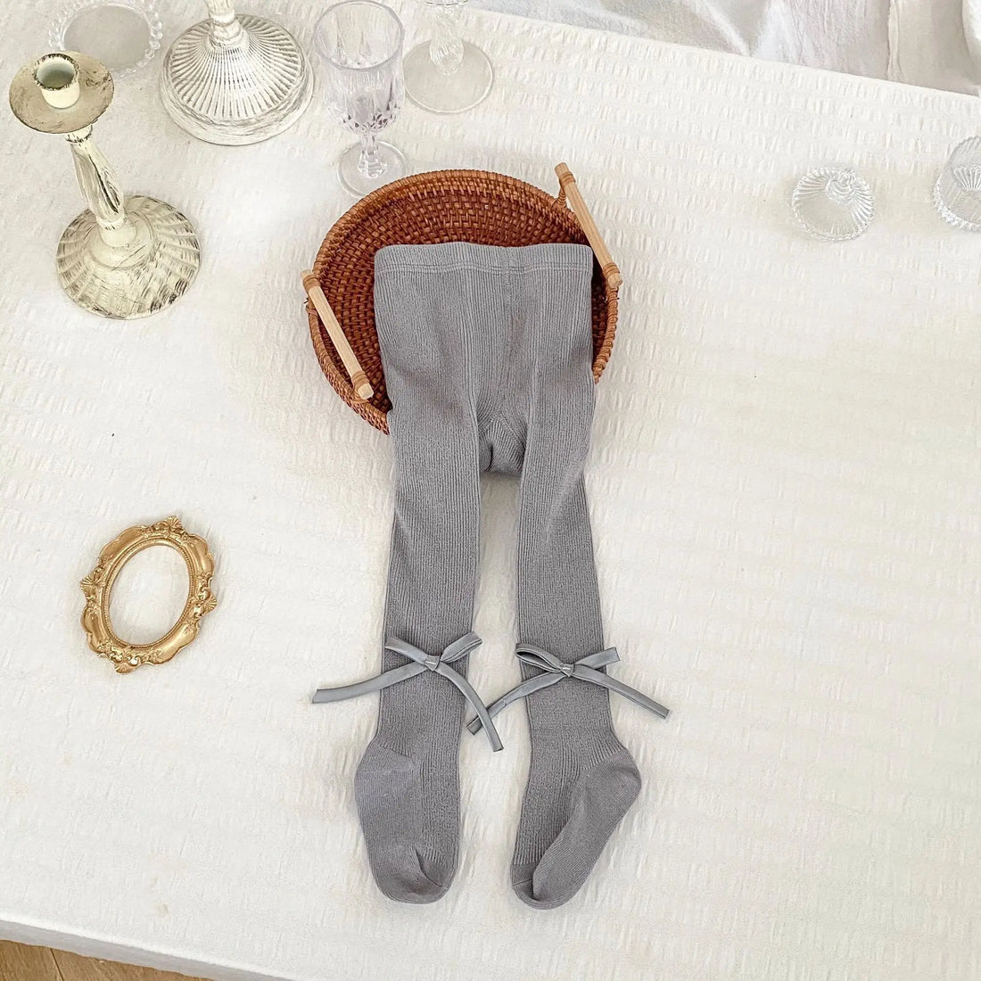Girls Cute Bow Soft Leggings