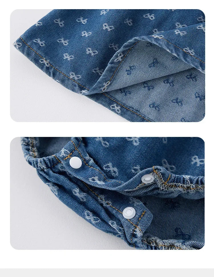 Girl's Denim Lapel Dress