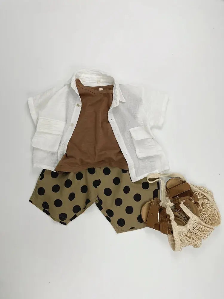 Loose Solid Short Sleeve Shirt
