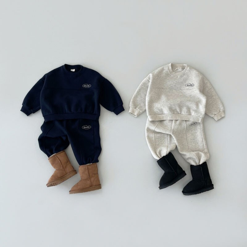 Warm Letter Print Jogger Set