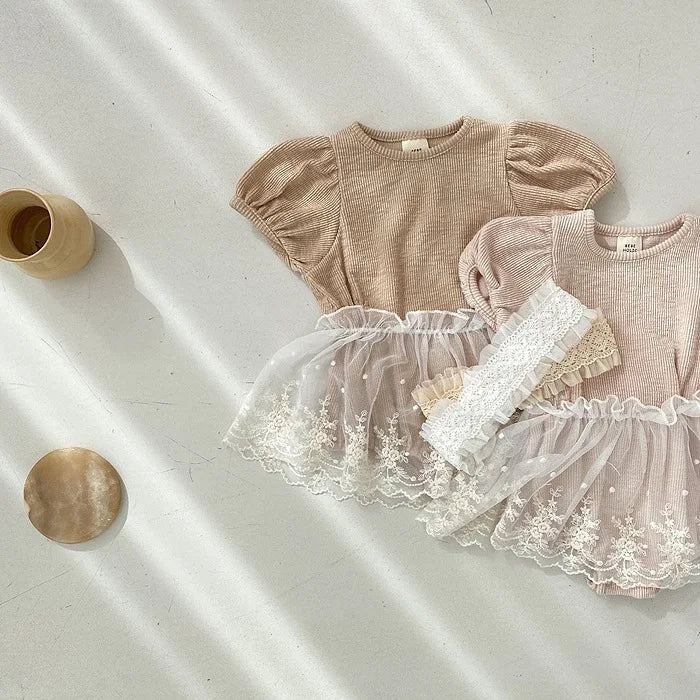 Lace PomPom Onesie