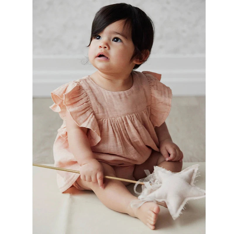 Girls Ruffled Sleeved Dress