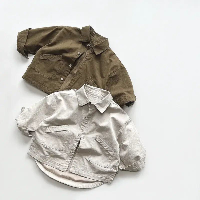 Vintage Long-Sleeved Lapel Shirt