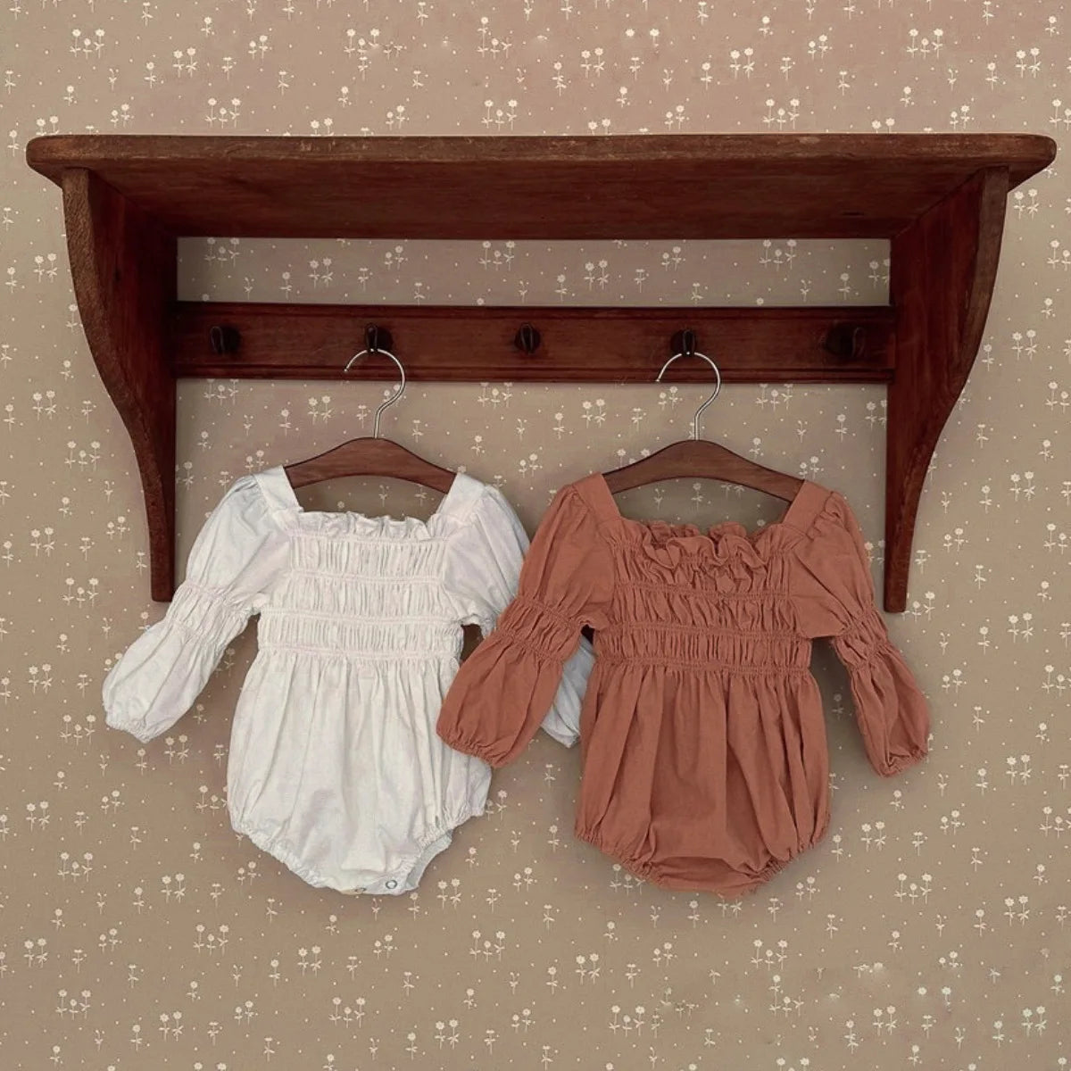 Girls Long Sleeved Ruched Onesie