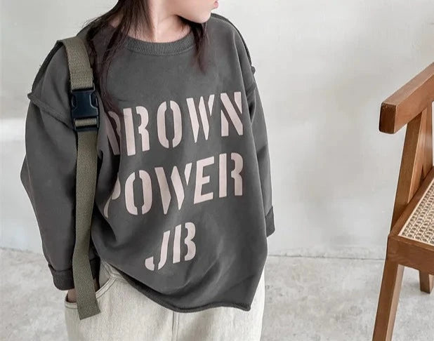 Letter-Print Vintage Sweatshirt