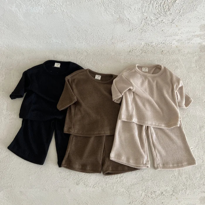 Solid Loose Breathable Waffle Set