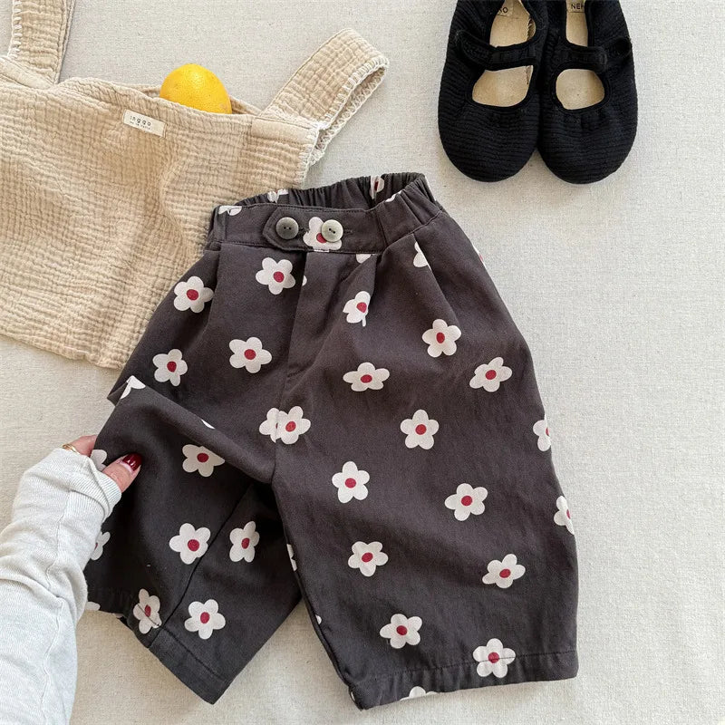 Floral Print Cropped Pants