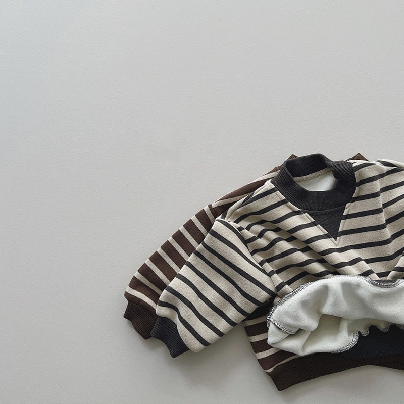 Fleece Striped Sweatshirt