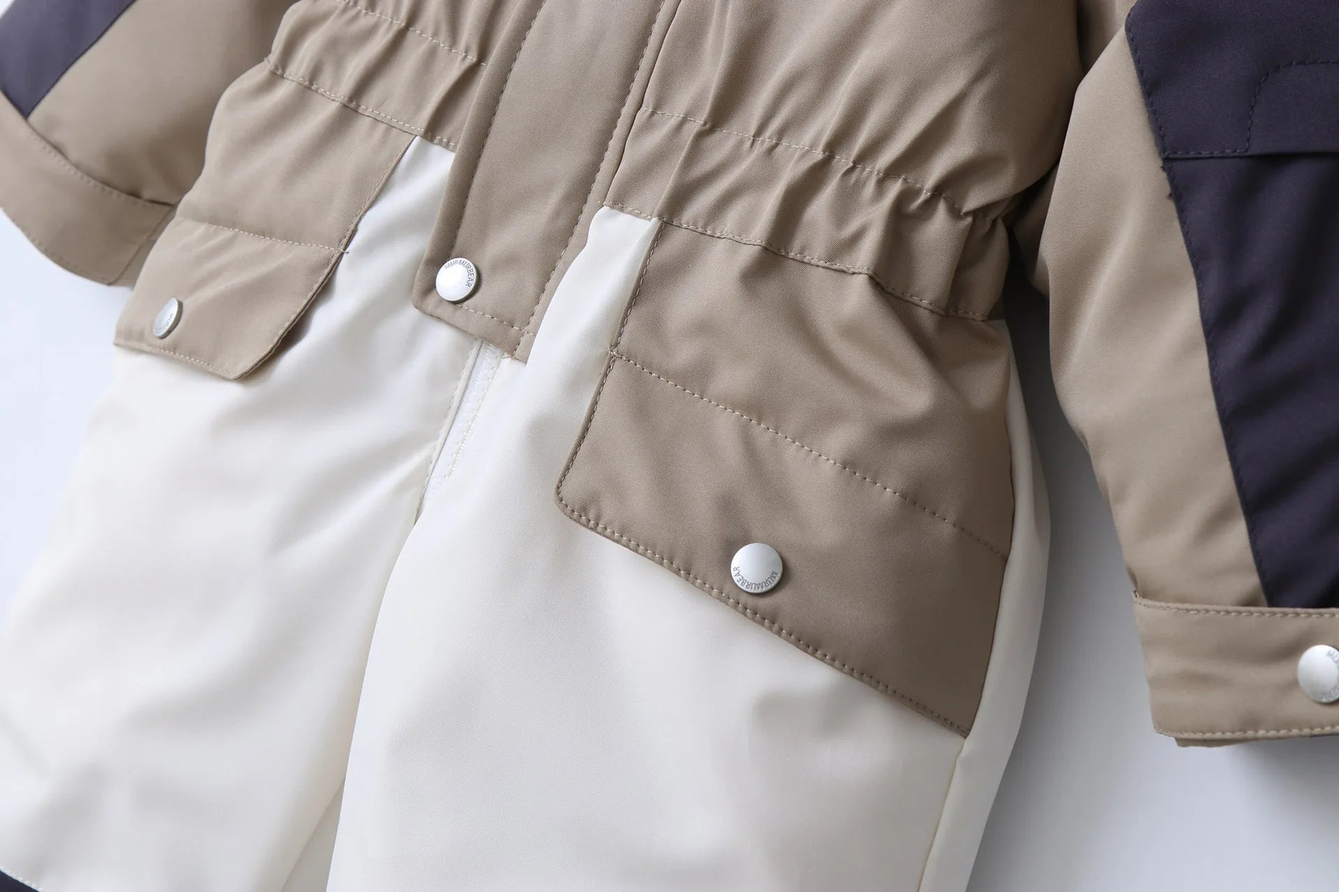 Color-Block Hooded Thick Snowsuit