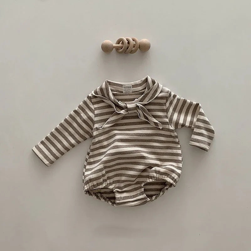 Butterfly Collar Long-Sleeved Romper