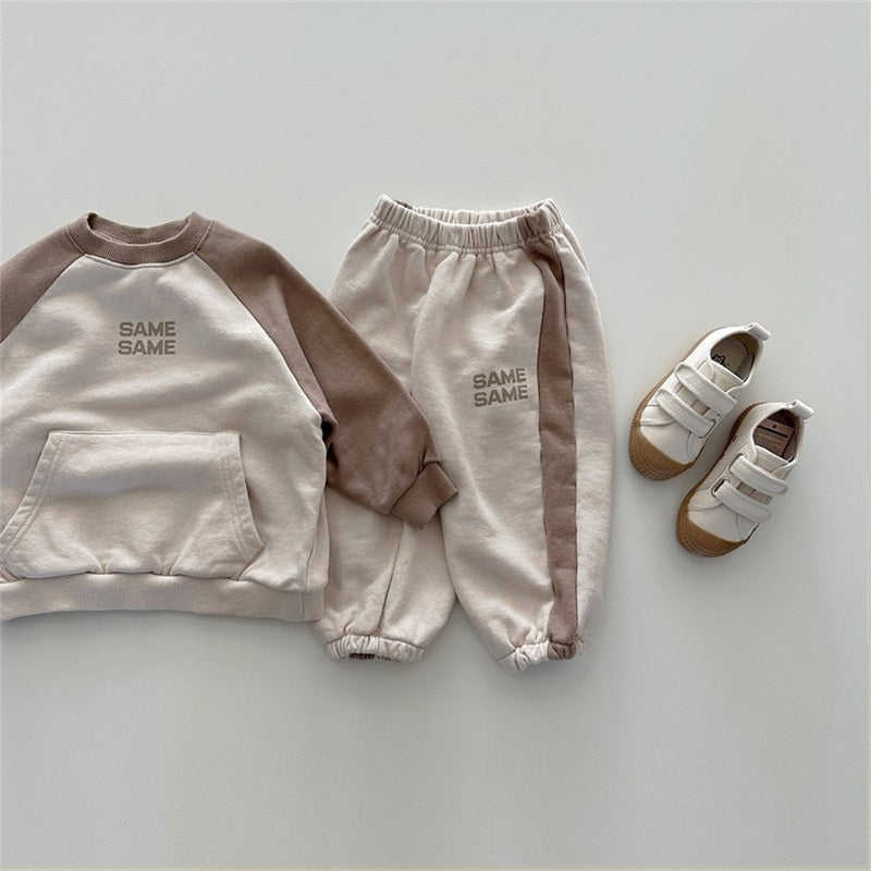 Unisex Kids' Casual Patchwork Cotton Sets